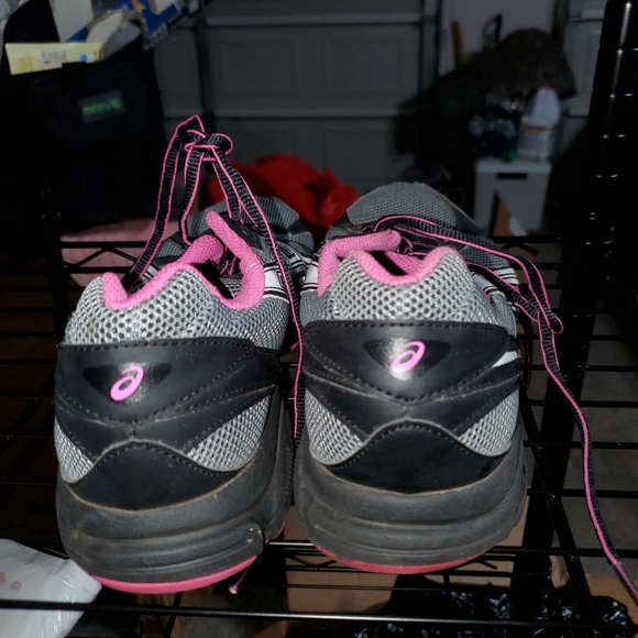 Asics Womens GLS Athletic Cross Training Shoes Sneakers Gray Pink Black Size 10 - Picture 3 of 4